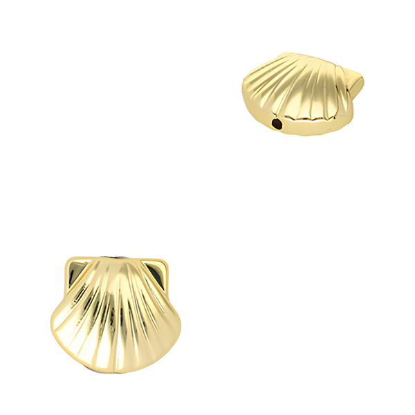 Acryl Kraal Schelp Goud 14.5x16.5mm - 1 stuk