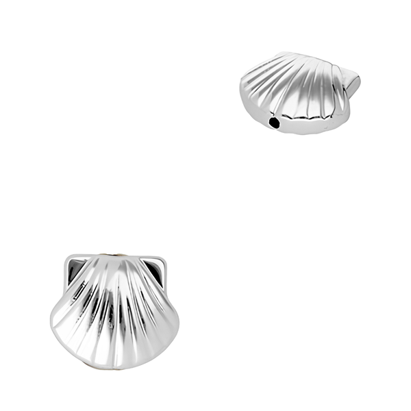 Acryl Kraal Schelp Zilver 14.5x16.5mm - 1 stuk