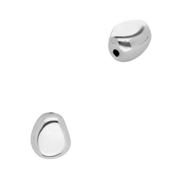 Acryl Kraal Nugget Zilver 15.5x14mm - 1 stuk
