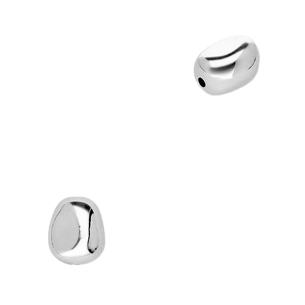 Acryl Kraal Nugget Zilver 12x10mm - 1 stuk