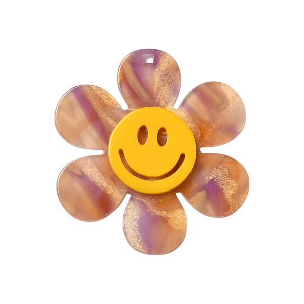Statement Hanger Smiley Bloem 5.5cm Bruin - 1 Stuk
