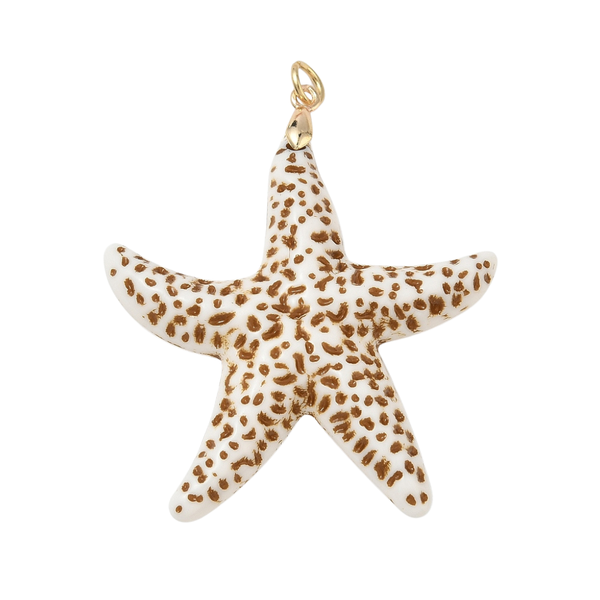 Statement Hanger Zeester 5.4cm Wit Bruin Goud - 1 Stuk