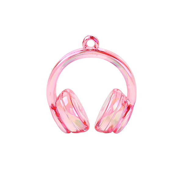 Statement Hanger Koptelefoon 4.2cm Holo Roze - 1 Stuk