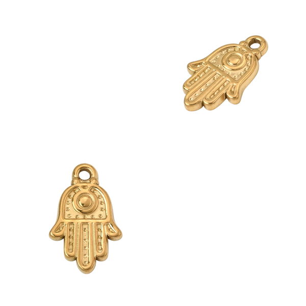 Bedel (Stainless Steel) Hamsa Hand 20mm Goud - 1 stuk