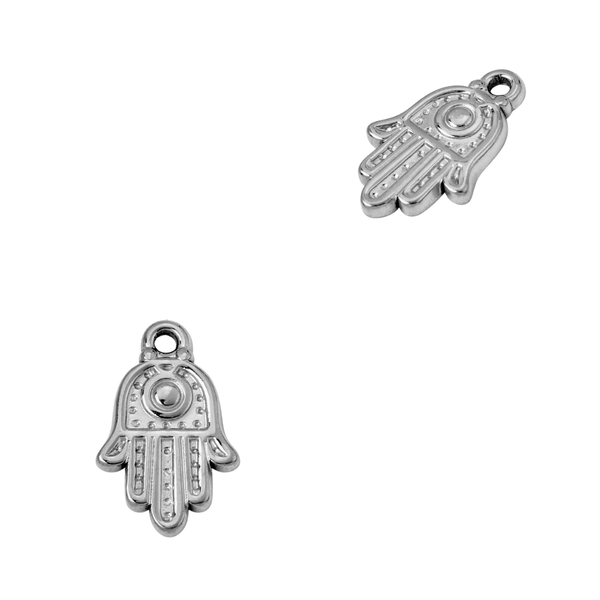 Bedel (Stainless Steel) Hamsa Hand 20mm Zilver - 1 stuk