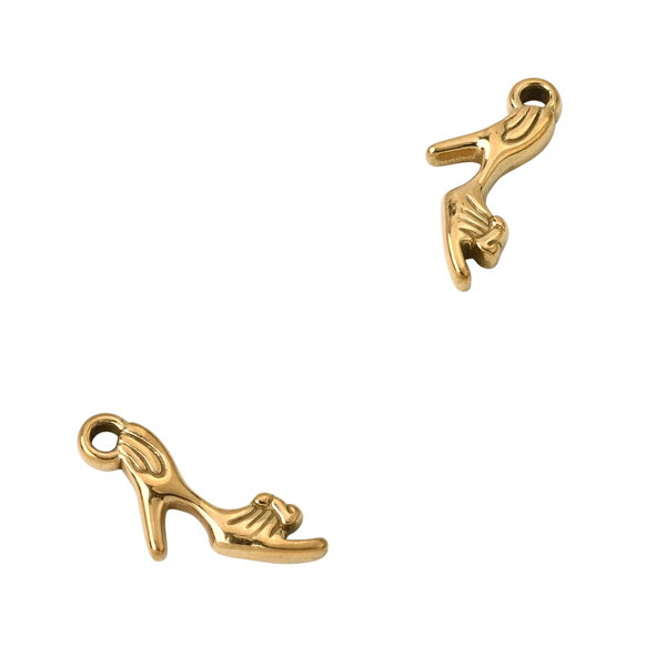 Bedel (Stainless Steel) Hoge Hak Schoentje 21mm Goud - 1 stuk