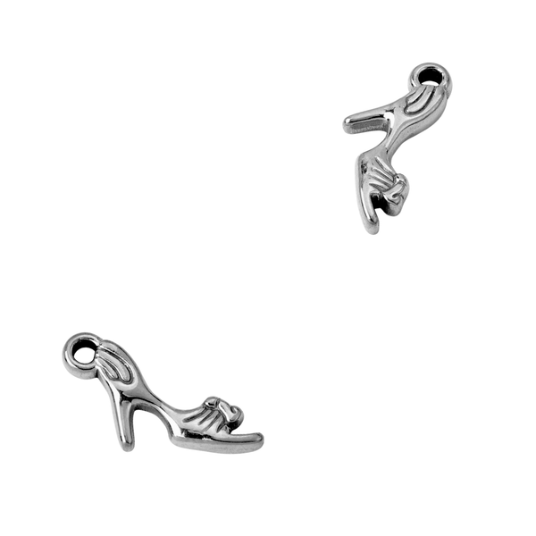 Bedel (Stainless Steel) Hoge Hak Schoentje 21mm Zilver - 1 stuk