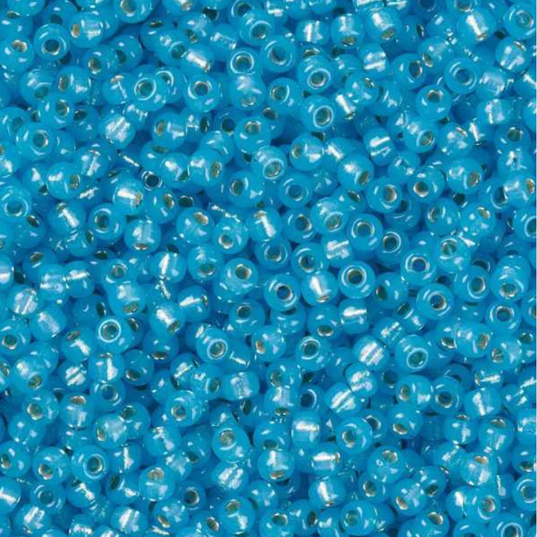 Miyuki Rocailles 8/0 Dyed Aqua Silverlined Alabaster - 5 gram