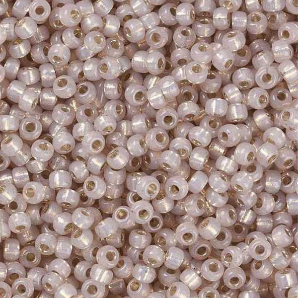 Miyuki Rocailles 8/0 Dyed Blush Silverlined Alabaster - 5 gram