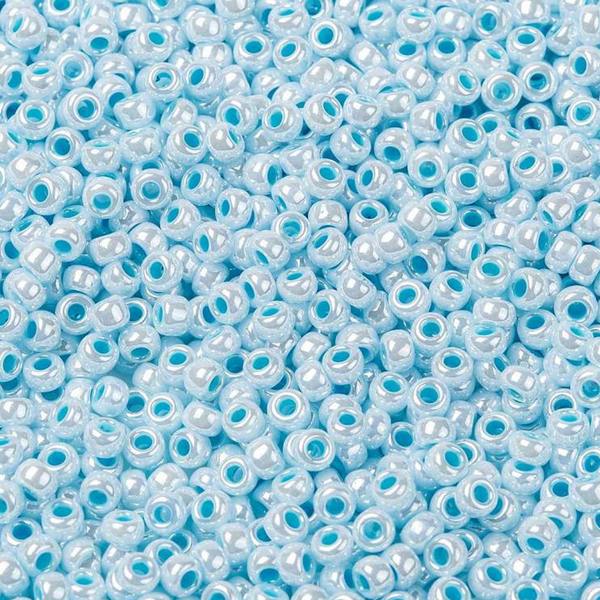 Miyuki Rocailles 8/0 Aqua Lined White Pearl - 5 gram