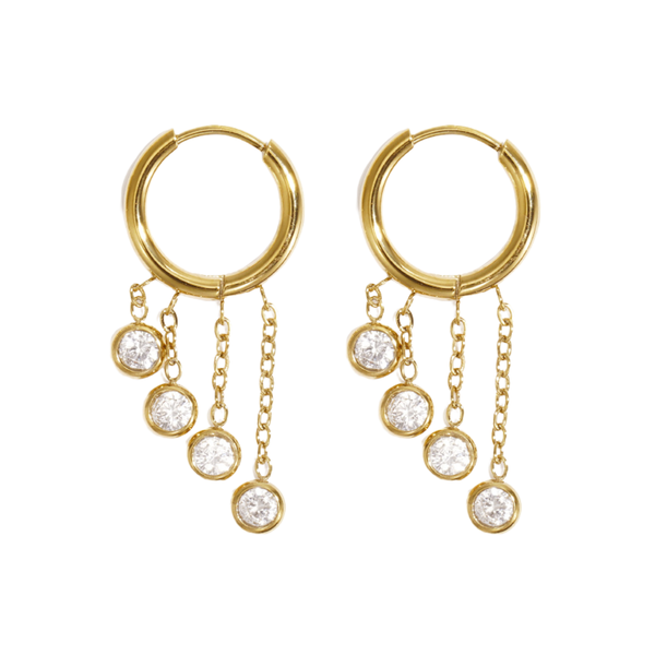 Oorbellen Hoop Sparkle Drops