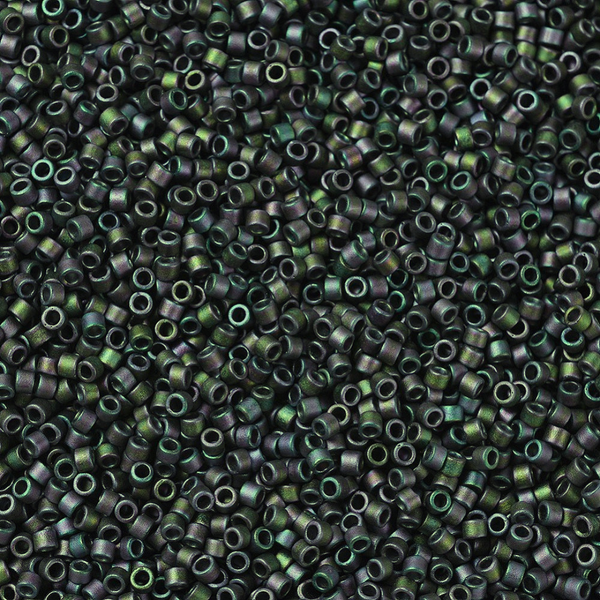 Miyuki Delica 11/0 Matte Metallic Plum Emerald Gold Iris - 3 gram