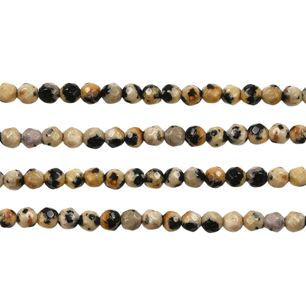 3mm Natuursteen Kralen Facet Rond Dalmatiër Jaspis - 120 stuks