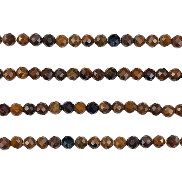 3mm Natuursteen Kralen Facet Rond Tijgeroog - 110 stuks