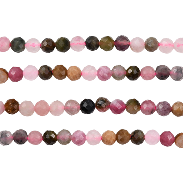 3mm Natuursteen Kralen Facet Rond Toermalijn - 135 stuks