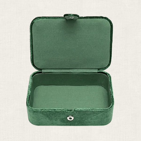 Opbergdoosje Velvet Lotus Donker Groen