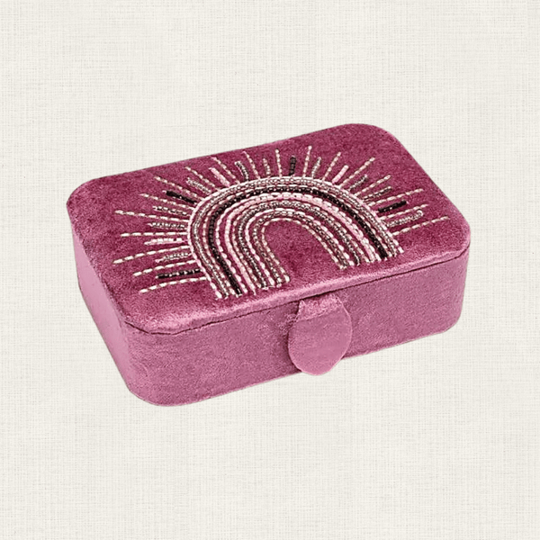 Opbergdoosje Velvet Regenboog Roze