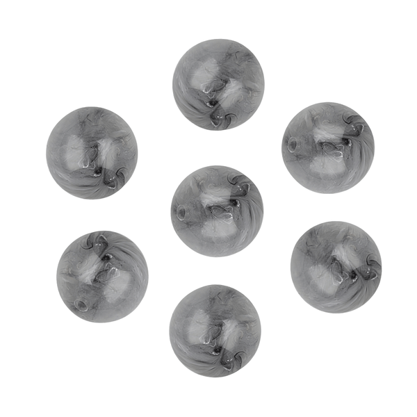 15mm Acryl Kraal Marble Grijs - 1 stuk
