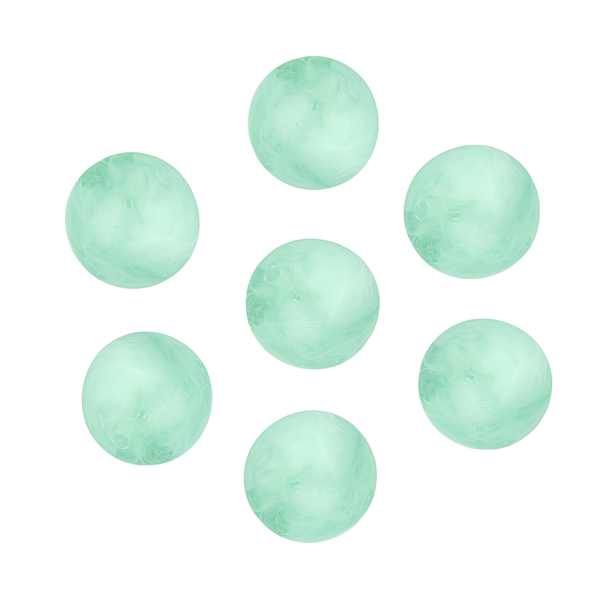 15mm Acryl Kraal Marble Mint Groen - 1 stuk