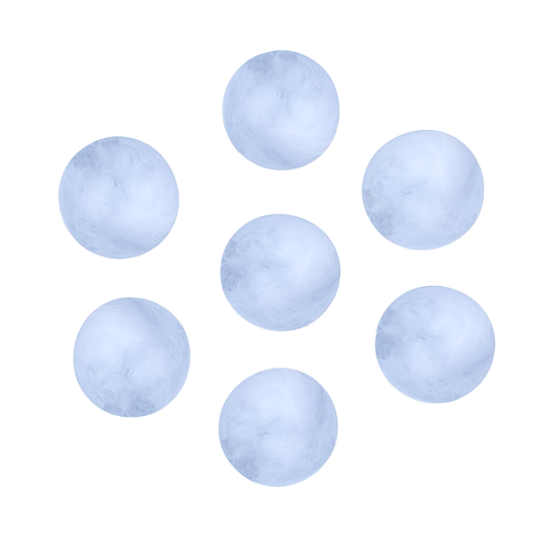 15mm Acryl Kraal Marble Licht Blauw - 1 stuk