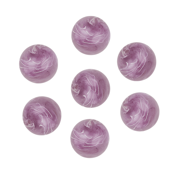 15mm Acryl Kraal Marble Paars - 1 stuk
