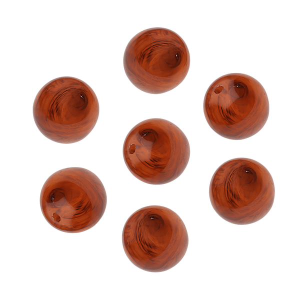 15mm Acryl Kraal Marble Oranje Bruin - 1 stuk