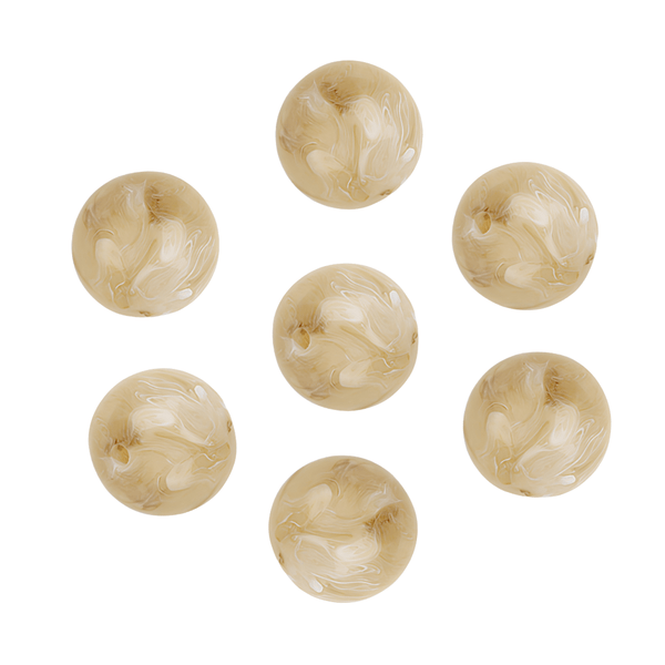 15mm Acryl Kraal Marble Beige - 1 stuk
