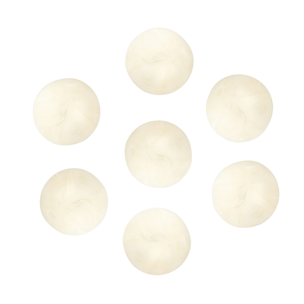 15mm Acryl Kraal Marble Off White - 1 stuk