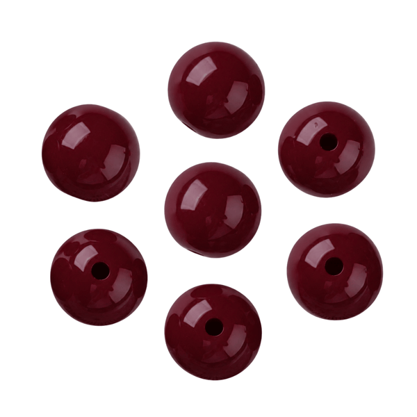 15mm Acryl Kraal Rood Bruin - 1 stuk