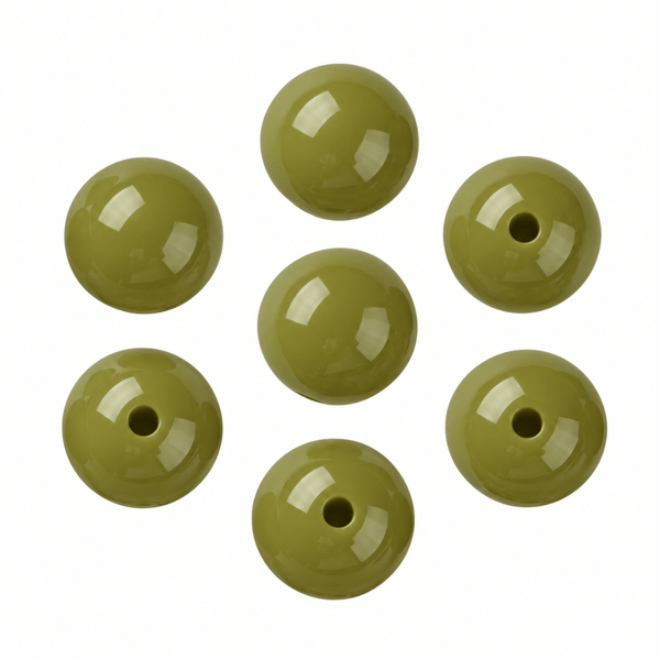 15mm Acryl Kraal Olijf Groen - 1 stuk