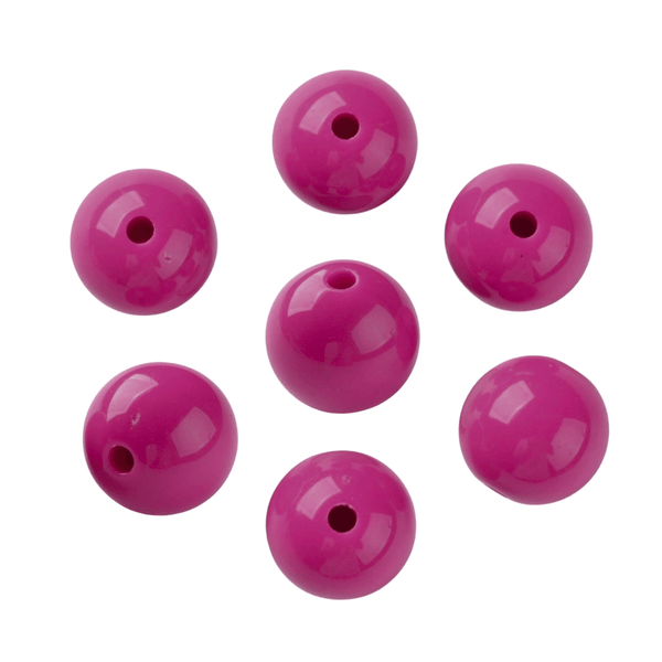 15mm Acryl Kraal Magenta Roze - 1 stuk