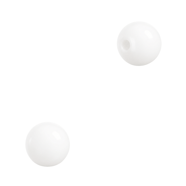 12mm Acryl Kralen Rond Wit - 10 stuks