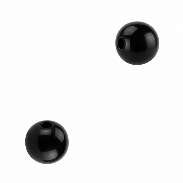 12mm Acryl Kralen Rond Zwart - 10 stuks
