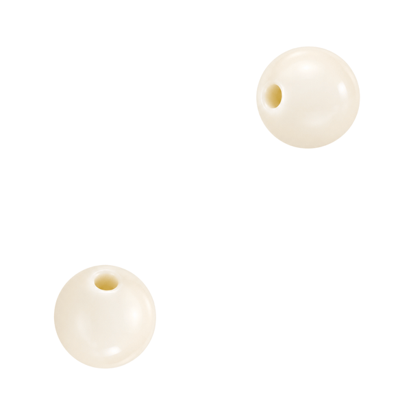 12mm Acryl Kralen Rond Off White - 10 stuks