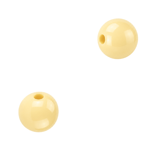 12mm Acryl Kralen Rond Pastel Geel - 10 stuks