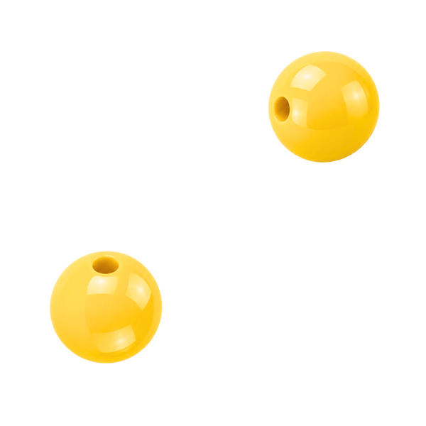12mm Acryl Kralen Rond Geel - 10 stuks