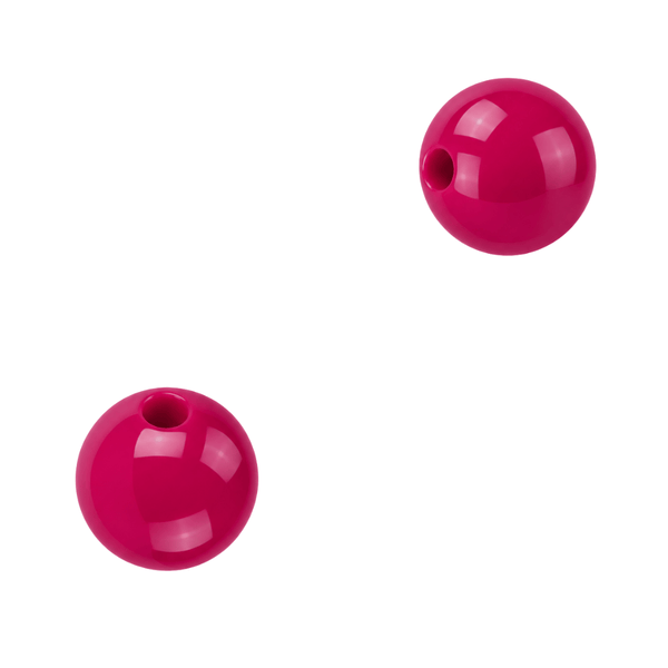 12mm Acryl Kralen Rond Donker Fuchsia - 10 stuks