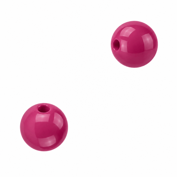 12mm Acryl Kralen Rond Fuchsia - 10 stuks