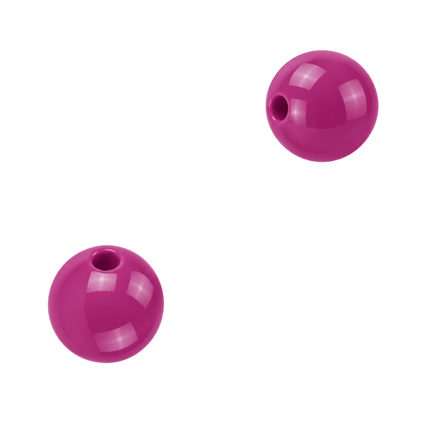 12mm Acryl Kralen Rond Magenta Paars - 10 stuks