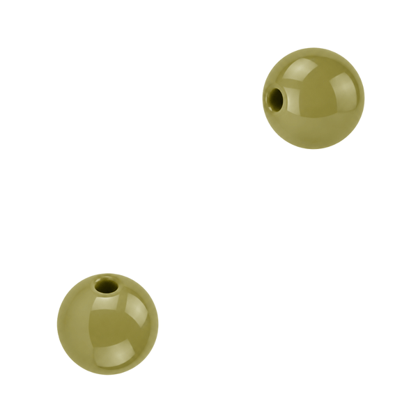 12mm Acryl Kralen Olijf Groen - 10 stuks