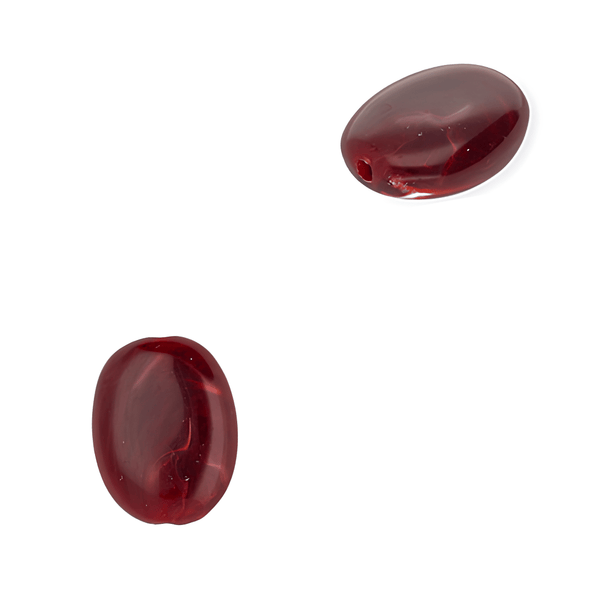 Acryl Kraal Ovaal Burgundy Rood 19x15mm - 1 stuk