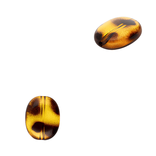 Acryl Kraal Ovaal Luipaard Transparant Bruin 18.5x15mm - 1 stuk
