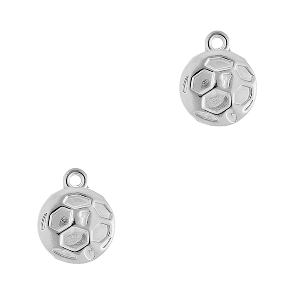 Bedel (Stainless Steel) Voetbal 17.5mm Zilver - 1 stuk
