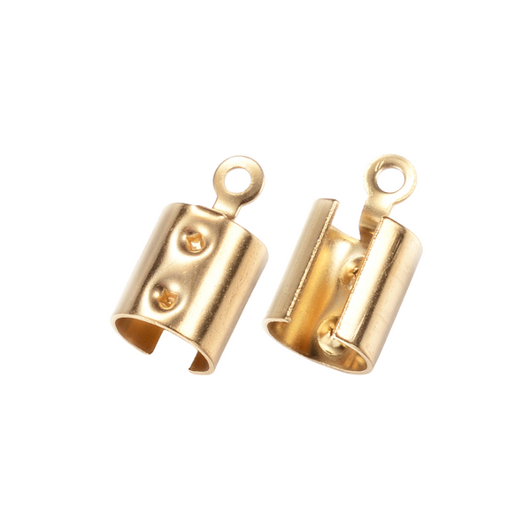 Veterklemmen (Stainless steel) 6.5mm Goud - 10 stuks