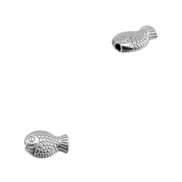 Metalen Kraal (Stainless steel) Vis 12.5x8.4mm Zilver - 1 stuk