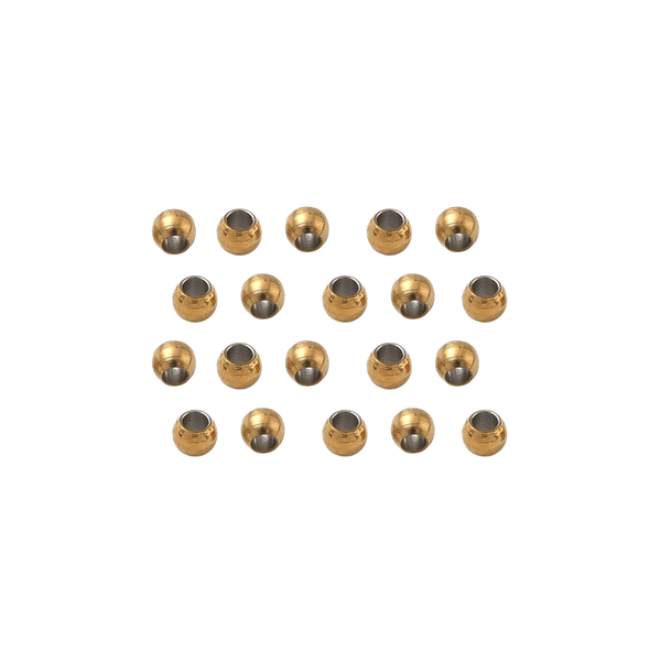 Metalen Kralen (stainless steel) 2mm Goud - 20 stuks