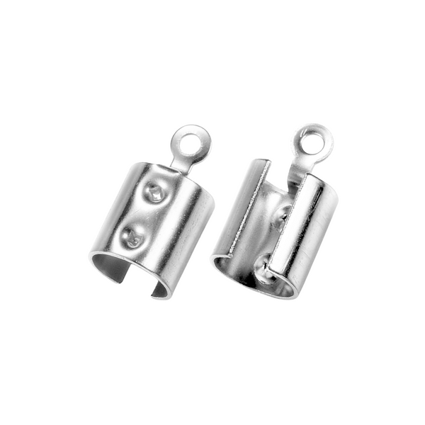 Veterklemmen (Stainless steel) 6.5mm Zilver - 10 stuks