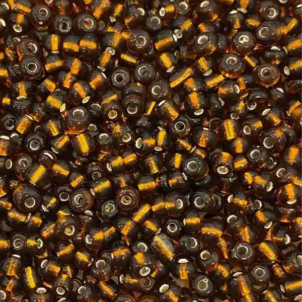 3mm Rocailles Silverlined Cognac Bruin - 15 gra
