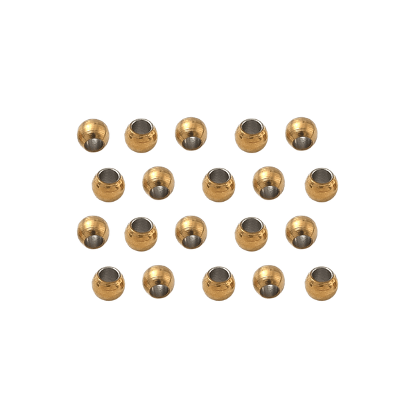 Metalen Kralen (stainless steel) 3mm Goud - 20 stuks