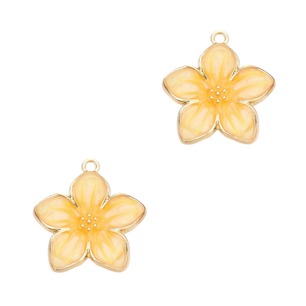 BQ Bedel Bloem 27.5mm Geel Goud - 1 stuk